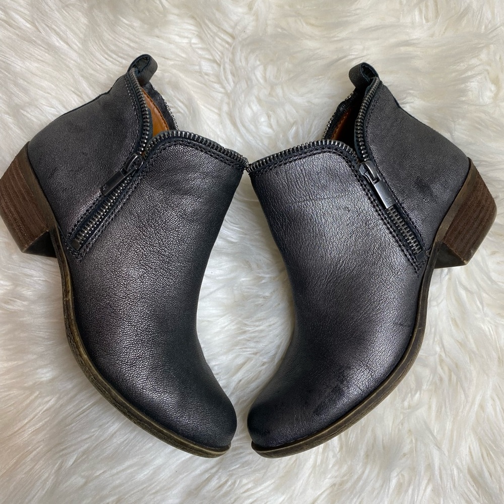 Lucky Brand Metallic Silver/ Pewter Bartalino Booties Sz.7